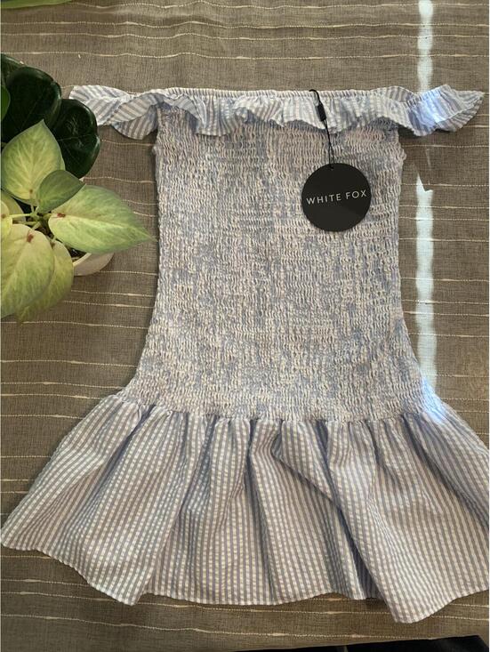 Dresses & Skirts - White Fox Off-Shoulder Mini Dress with Ruffle Hem